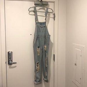 Distressed liquor n poker overalls